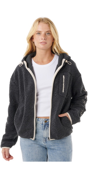 2025 Rip Curl Mujer Pacific Rider Polar Fleece 09YWFL - Noir